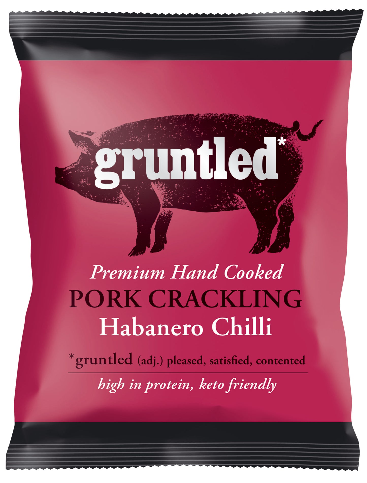 Gruntled Habanero Chilli Crackling 4 x 12 x 35g on hanging strips dated 01/03/25