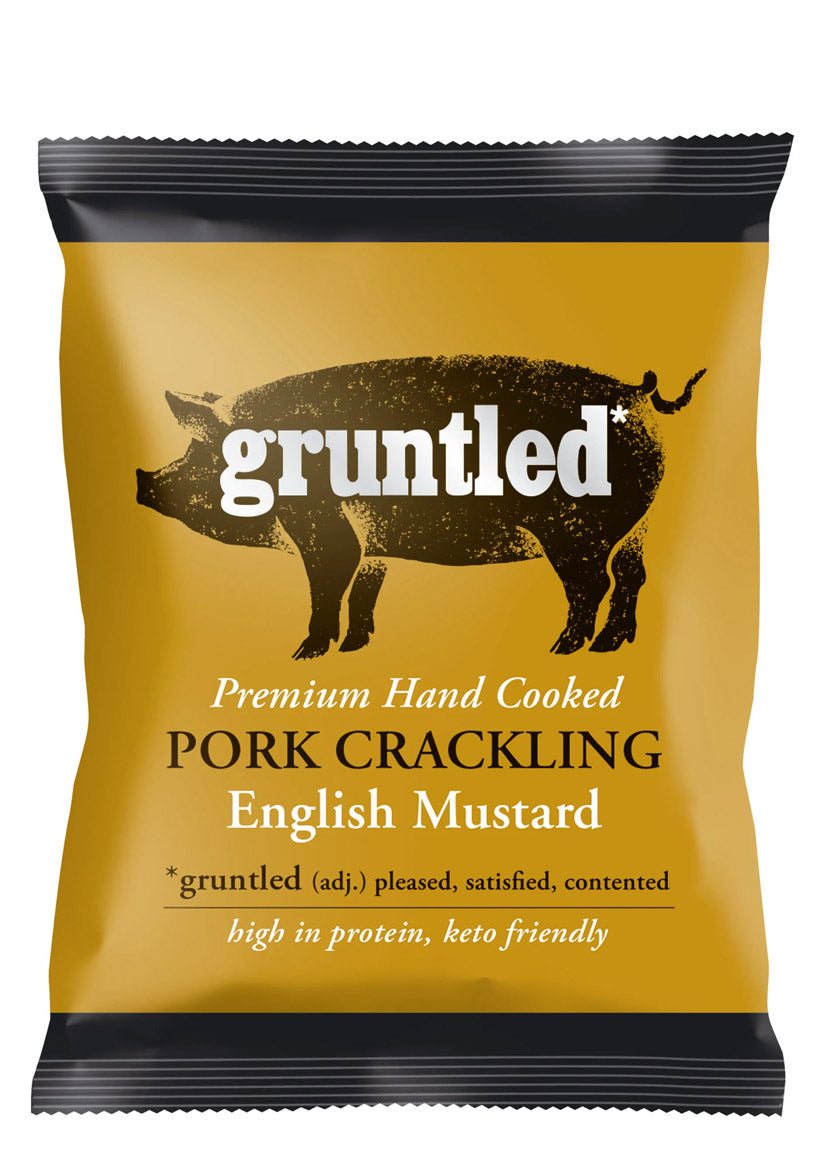 Gruntled Pork Crackling English Mustard 20x35g – Salty Dog Brands Ltd
